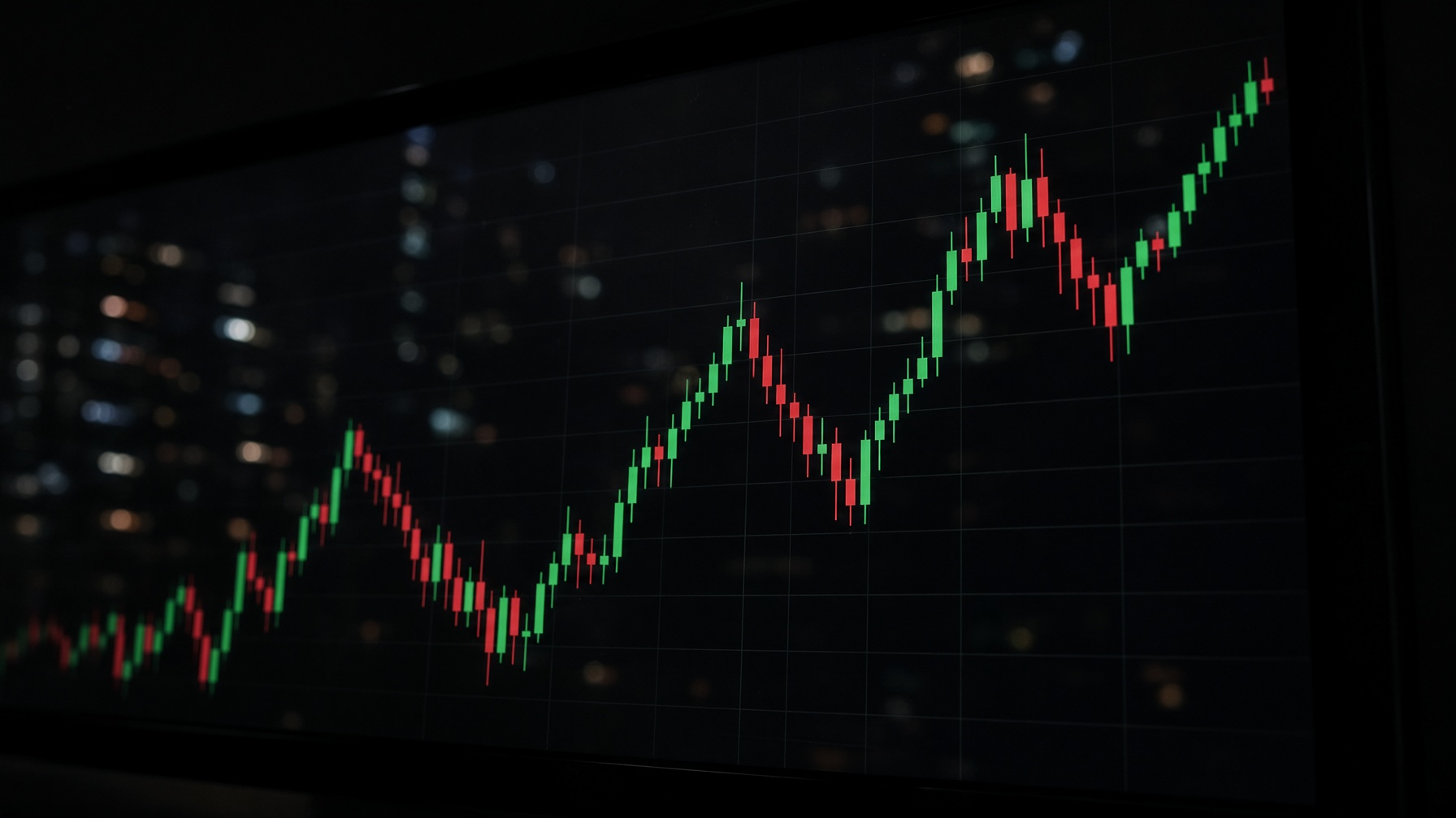 Candlestick chart on a trading terminal